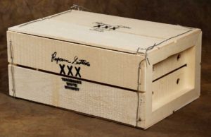 Popcorn Sutton's XXX Tennessee White Whiskey, rough finish package